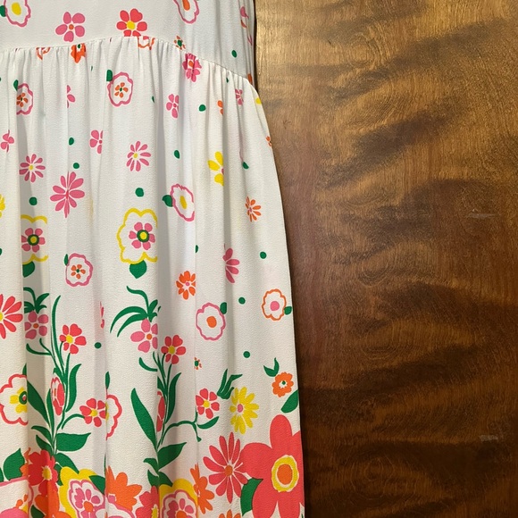 Mister Zimi Sleeveless "Sophie" Midi Dress Womens 12 White Floral Print Easter - Picture 9 of 16